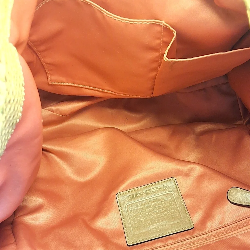 Coach Kristin Python Embossed Leather Drawstring Shoulder Bag 14773